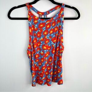 RVCA Orange Sleeveless Crop Racer Back Tank Top Size M